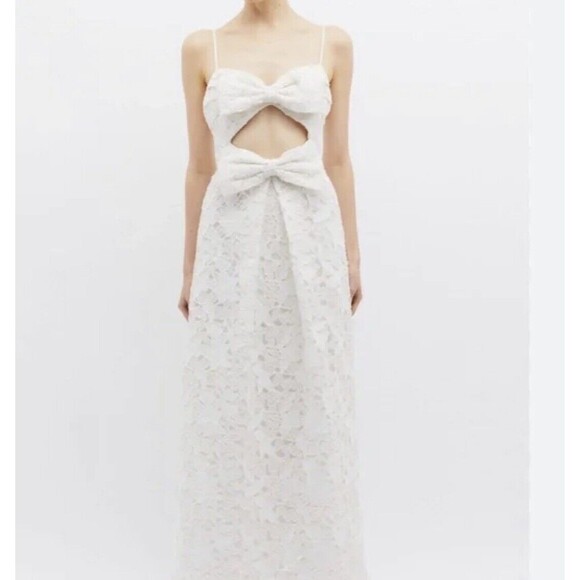 NWOT Zimmermann Bow Lace Maxi Dress Size Au1 - Picture 2 of 7
